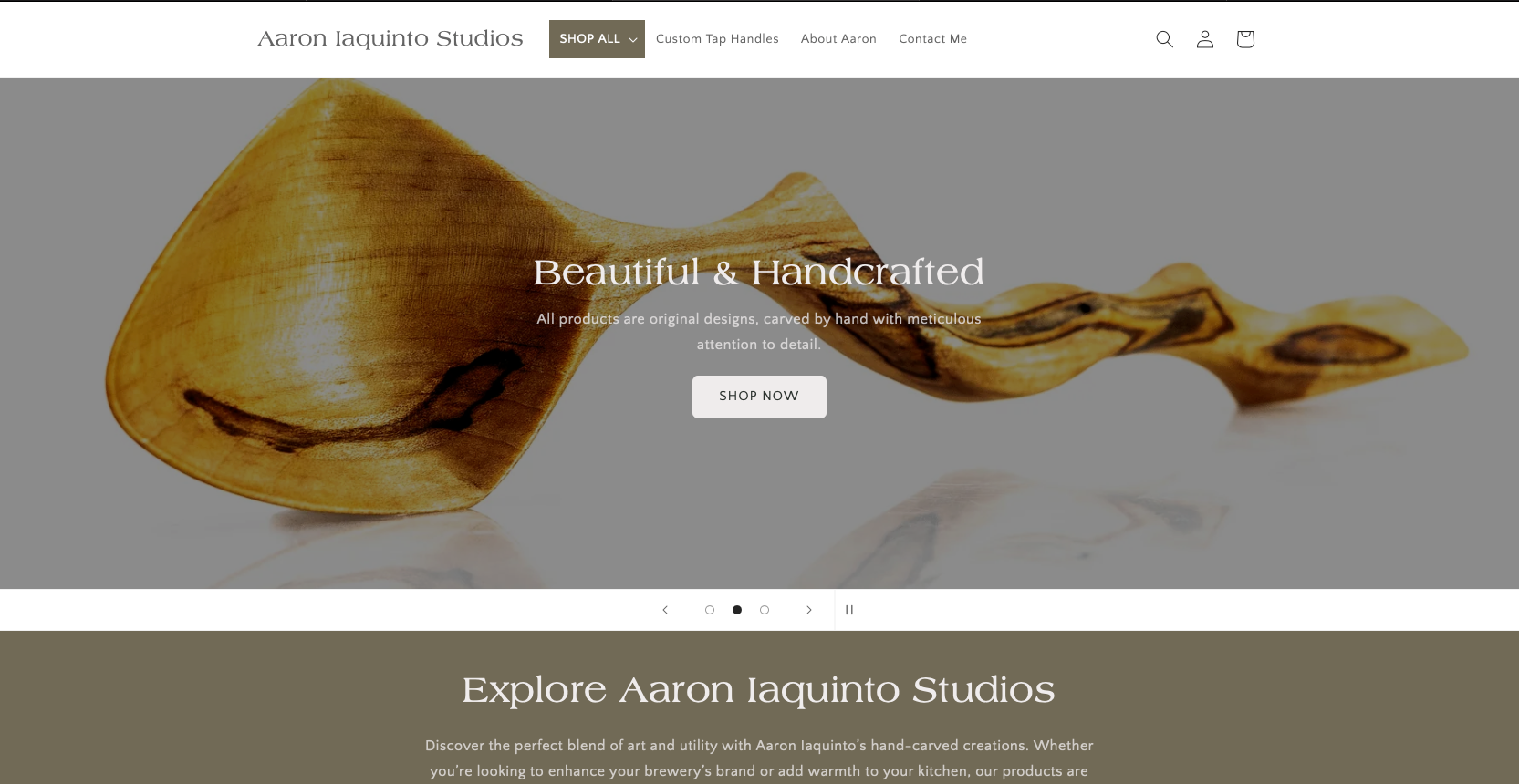 Aaron Iaqunito Studios homepage