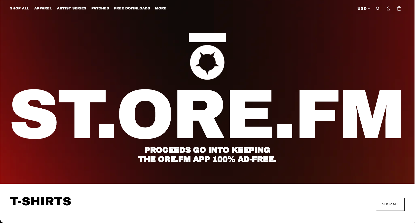 Website screenshot of ST.ORE.FM
